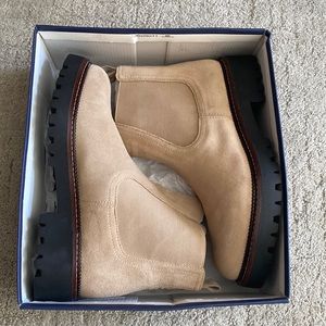 New Caslon Miller Water Resistant Lug Chelsea Boot Beige Sand 9 New Never Worn